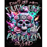 mrpwnle Paint by Numbers Kit for Adults Easy Skull Paint by Numbers Kits | Don't Like Me Skull Paint by Numbers Kit for Adults, DIY Painting by Numbers for Adults Beginners Wall Decor Gifts 12x16 Inch