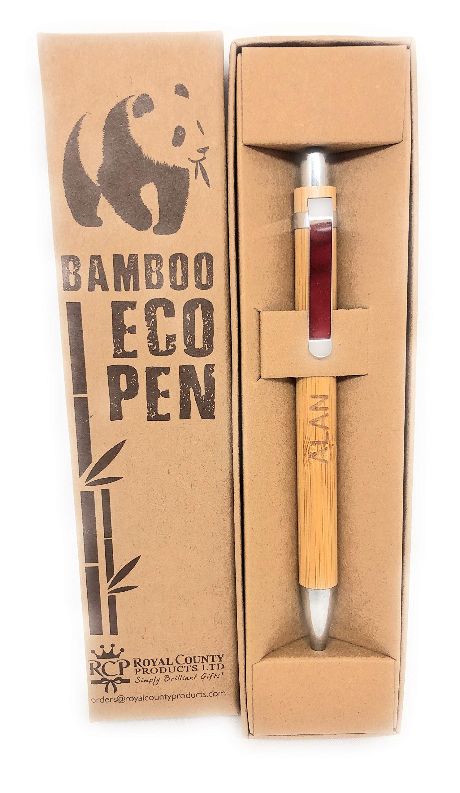 Royal County Personalised Bamboo Pens - Eco Friendly - Alan Personalised Bamboo Pens - Eco Friendly - SHELIA PLEASE DO NOT USE THIS LISTING TO ORDER ANY OTHER NAME