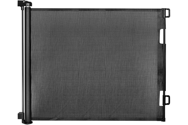 Retractable Baby Gate,Mesh Baby Gate or Mesh Dog Gate,33.6" Tall,Extends up to 55" Wide,Child Safety Gate for Doorways, Stair
