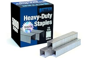 Better Office Products 5,000 Count Heavy Duty Staples, 23/13, 1/2-inch Staples, 100/Strip, Chisel Point Tips, High Capacity,