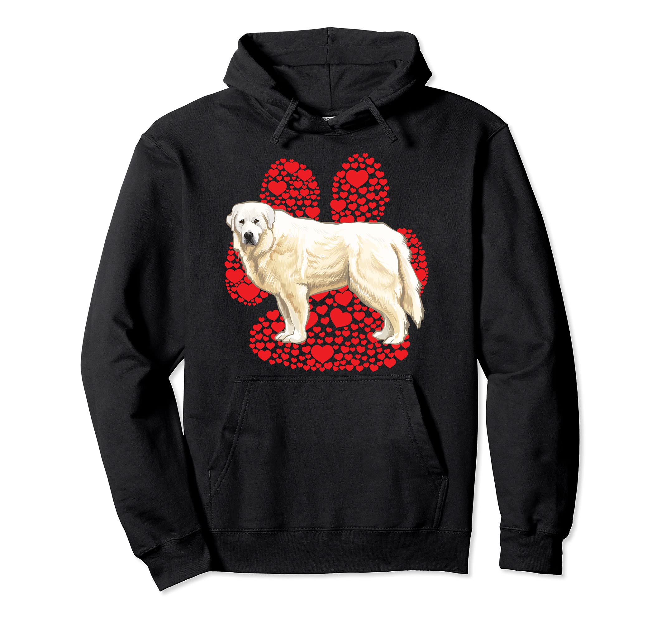 Great Pyrenee Valentines Day Dog Love Paw Pullover Hoodie