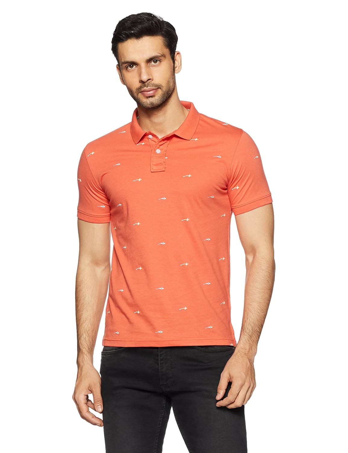 peter england men's plain slim fit polo
