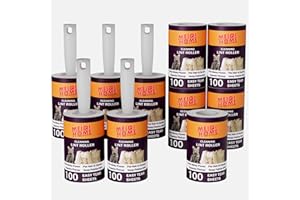 MEIQIHOME Lint Rollers for Pet Hair Extra Sticky, 1000 Sheets Mega Value Set Lint Roller with 5 Upgraded Handles, 10 Rollers Portable Pet Lint Roller for Clothes, Furniture, Carpet, Dog & Cat Hair Removal