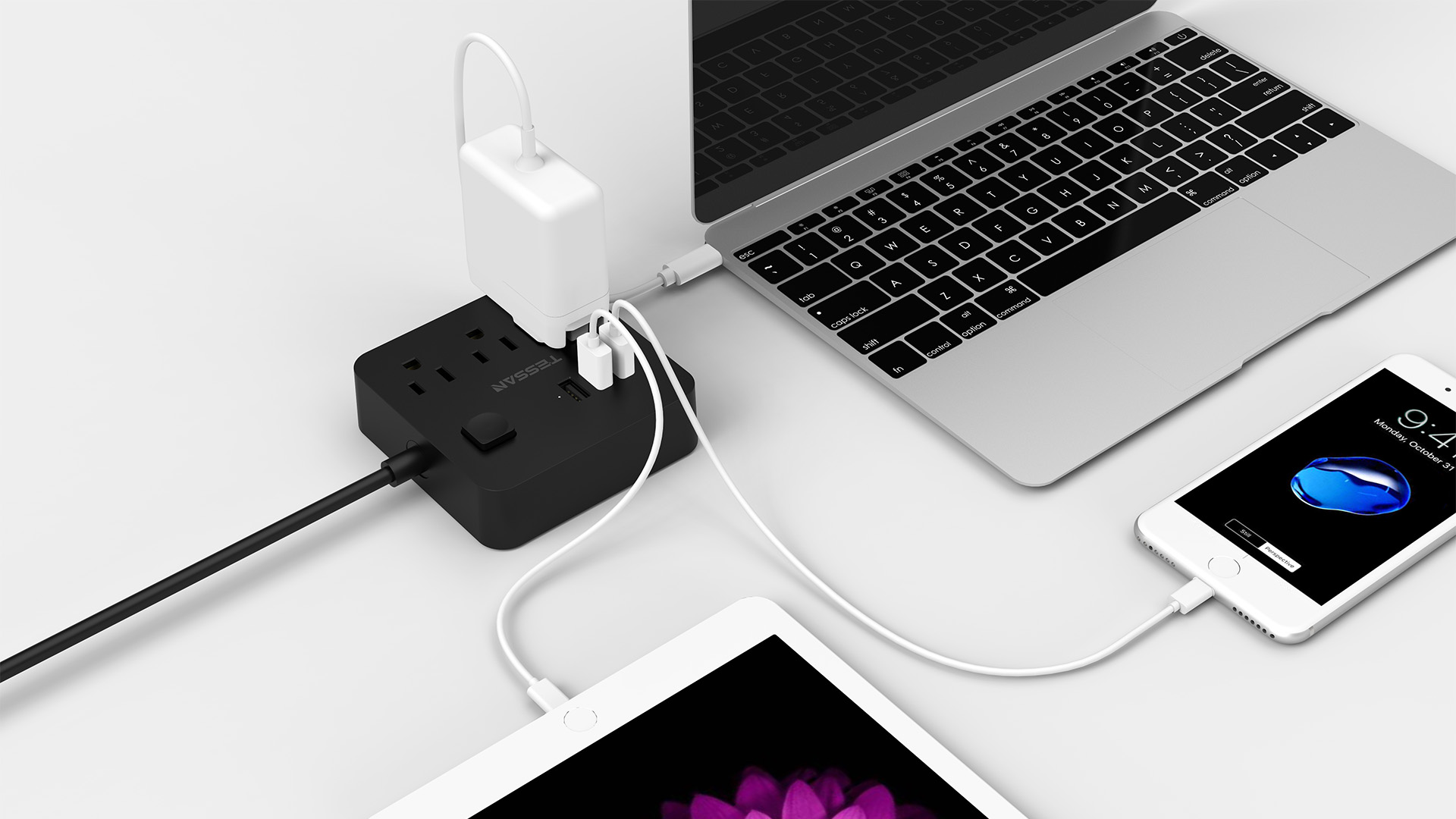 6 Outlet+Desktop+Charging+Station+Extension