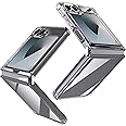 Natbok for Samsung Galaxy Z Flip 6 Case,Ultra-Thin Transparent Hard PC and Soft TPU Cover,Reinforced Corner Bumper Shockproof Phone Case for Galaxy Z Flip 6, Metal Connector Folding Convenient,Clear