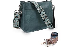 Neyway Crossbody Bags for Women Elegant Vegan Leather Hobo Handbags with 2pcs Adjustable Guitar Strap