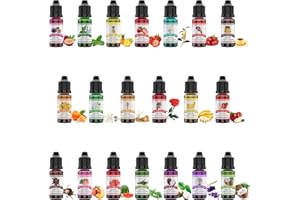 Food Flavoring Oil 20 Pack - .35 Fl Oz Bottles Concentrated Flavor Oil for Baking, Cooking, Cosmetics - Liquid Lip Gloss Flav