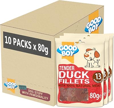 Good Boy Duck Fillets Natural Dog Treats Bulk Box 10 x 80g Low Fat