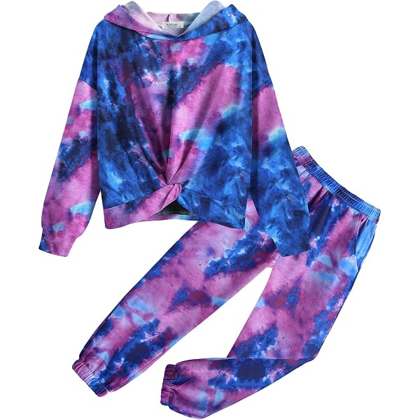 Set Tuta Felpa Con Cappuccio Tie Dye Per Ragazze - Frogwill 2-12 Anni, Completo Pantaloni E Felpa, Unico E Colorato - 2