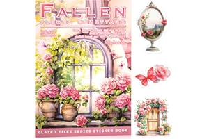 Uideyvi Fallen Flowers Courtyard Sticker Scrapbooking Supplies for Junk Journal, 20 Sheets PET Stickers - Vintage Journaling Stickers, Ephemera Sticker Book Pre Cut(TZ-009-001)