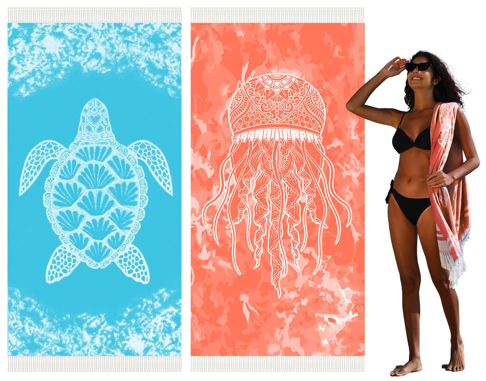 Photo 1 of Widdonen Thin Turkish Beach Towel Lightweight Quick Dry Absorbent Cotton Bathroom Bath Pool Swim Towels Extra Large Oversized Sand Free Beach Accessories Essentials Cloud Gifts for Adult