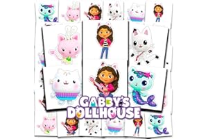 DREAMWORKS Gabby's Dollhouse Tattoos Party Favors Bundle ~ 72 Perforated Individual 2" x 2" Gabby's Dollhouse Temporary Tattoos for Kids Boys Girls (Gabby's Dollhouse Party Supplies)