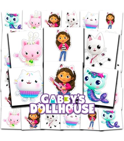 Paper Projects Gabby's Dollhouse - Paquete de calcomanías enormes | Paquete grande para álbumes de recortes y decoración | Reutilizable en superficies no porosas, rosa