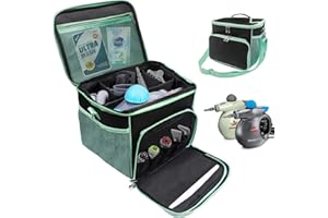 JAYOBGO Carry Bag for Bissell SteamShot Steam 39N7V/39N7A Cleaner, Handheld Steam Cleaner attachments, Adjustable Compartments Large Storage Bag for bissell steamshot accessories, Bag Only (Black & Green)