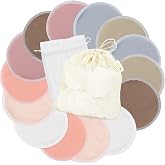 wegreeco Nursing Breast Pads (14 Pack) + Laundry Bag &amp; Travel Storage Bag, 4.7 inch Option - Washable &amp; Reusable Breastfeeding Nursing Pads (Mild, Large)