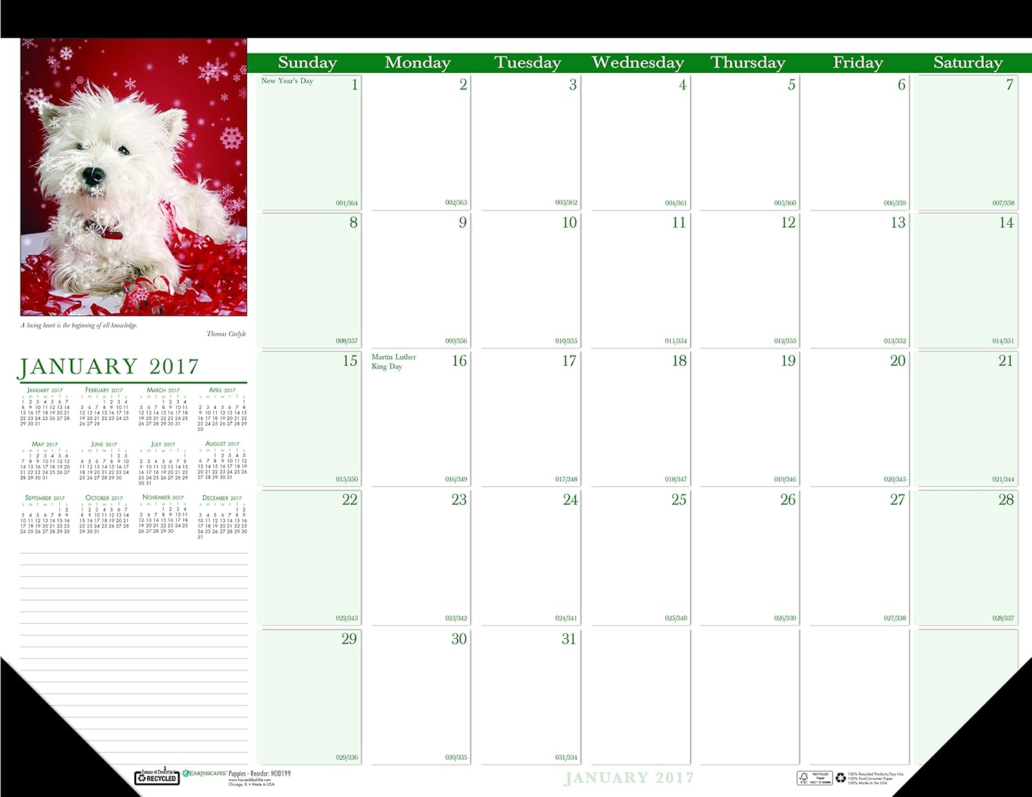 Best Desk Calendar 2017 17X11