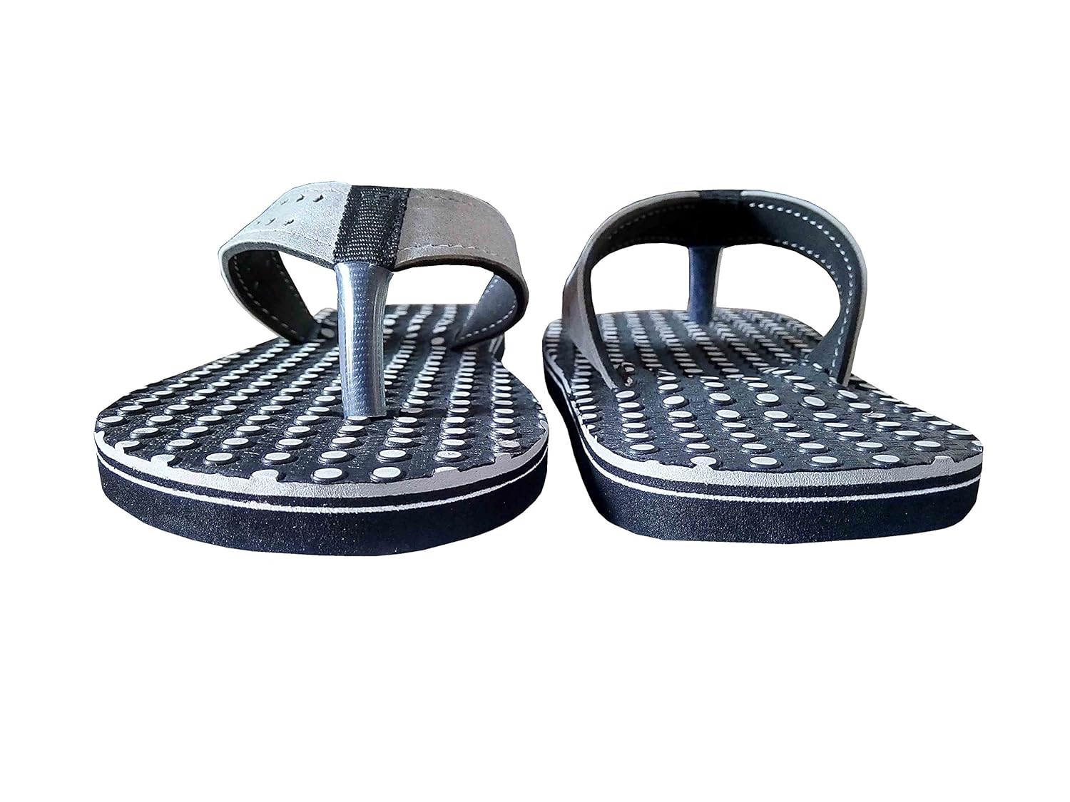 unispeed women's foot massage + accupressure dotted flip-flops grey