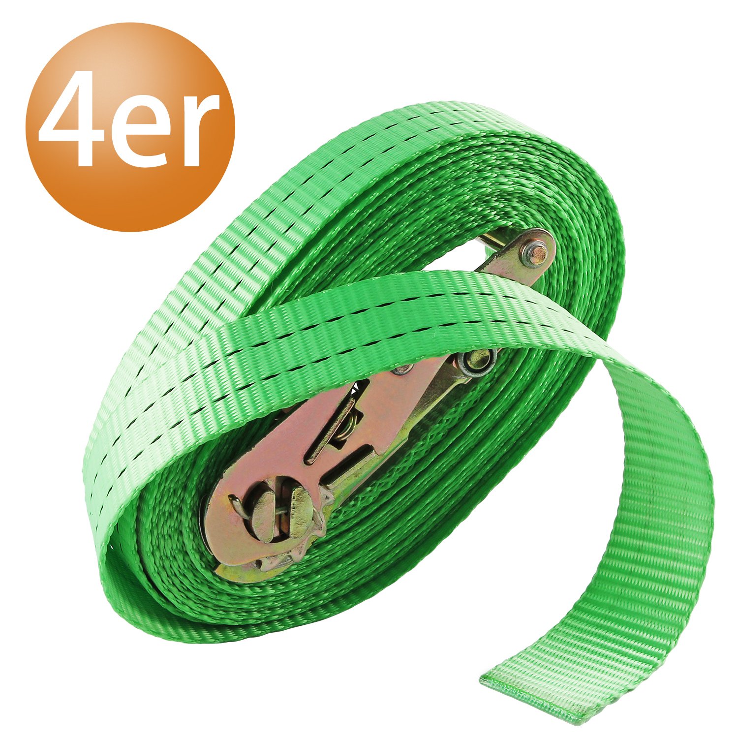 2x Hochleistungs-Zurrgurte Fluoreszierend - 25mm Nylon Für Transport