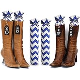 My Boot Trees - Boot Shaper Stands for Closet Organization - Keeps Them Shaped Properly - Many Patterns to Choose from - 1 Pair (Blue Chevron)