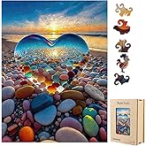 Wooden Jigsaw Puzzles For Adults - Heart-Shaped Garden Theme Unique Animal Shape Wood Puzzles