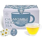 Johou Chamomile Herbal Tea Pods, Specially Ground Pure herb, Full-Flavor, Compatible with All K-Cup Brewers & Keurig 2.0, 24 pods, Caffeine Free Sleep time Tea, Made in Taiwan