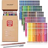 KALOUR Premium Colored Pencils,Set of 120 Colors,Artists Soft Core with Vibrant Color,Ideal for Drawing Sketching Shading,Coloring Pencils for Adults Beginners