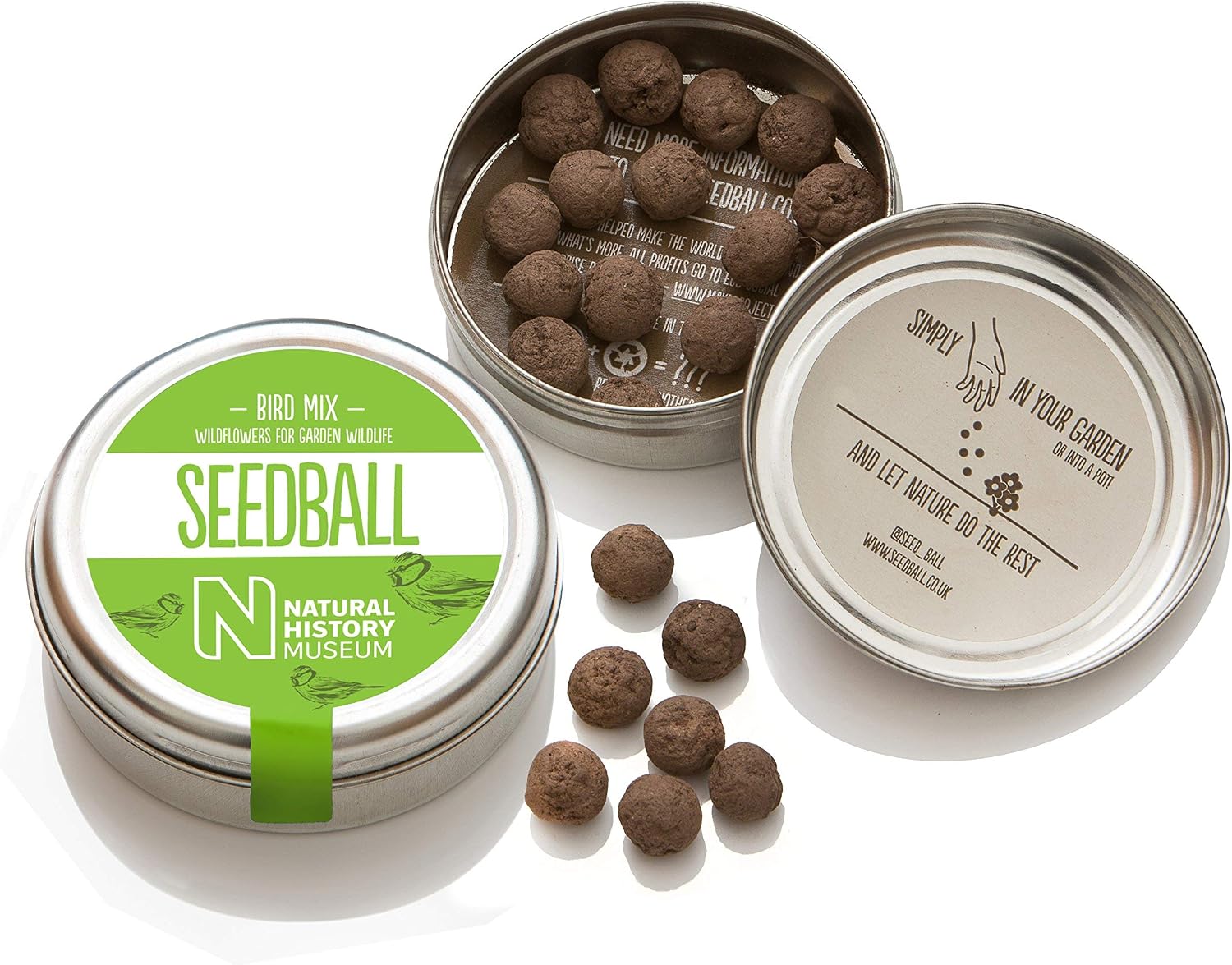 SEEDBALL Bird Mix Seed Bombs (Wild Flower Tin) - 20 Seed Balls, Green, 20 count (Pack of 1)