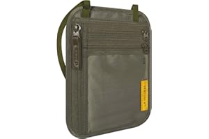 VENTURE 4TH RFID Blocking Travel Neck Wallet - Security Neck Pouch Passport Holder with Nylon Lining (Green)