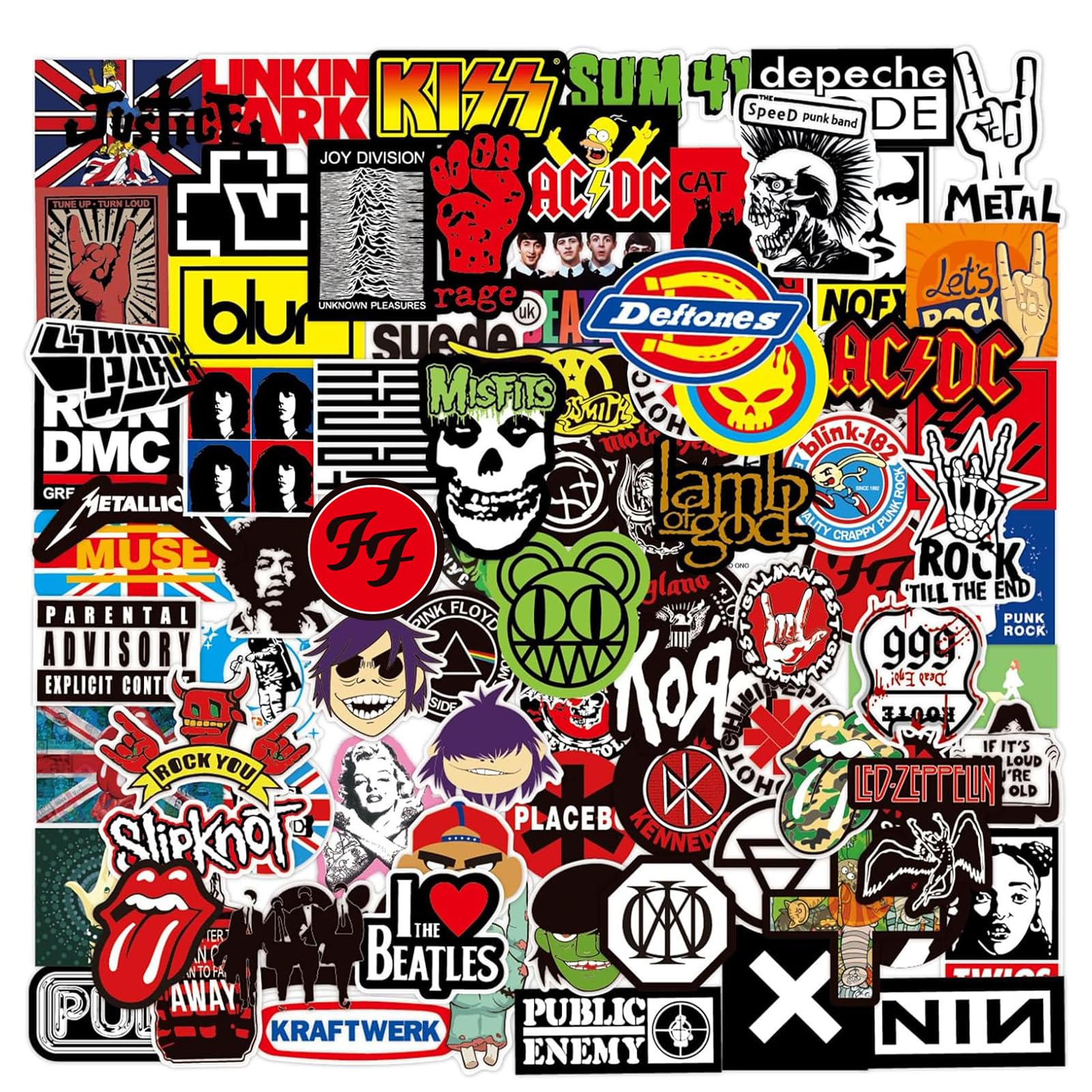 Rock and Roll Music Stickers, Trendy Music Band Stickers Packs for Classic Rock, Colorful VSCO Waterproof Vinyl Decal for Laptop Bicycle Water Bottles Skateboard Luggage (200PCS)
