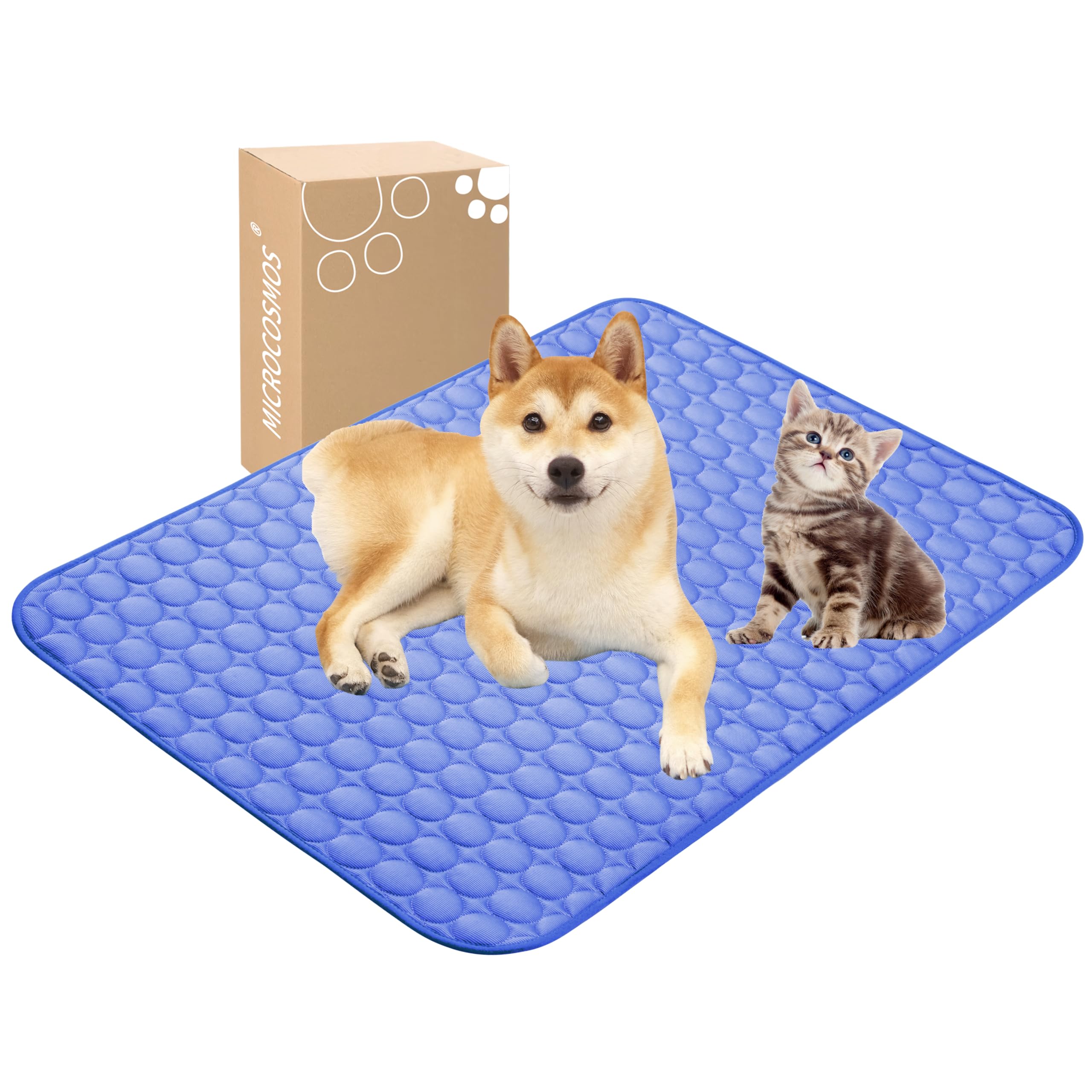Photo 1 of MICROCOSMOS Summer Cooling Mat & Sleeping Pad- Water Absorption Top, Easy Carry, EZ Clean, Materials Safe. Keep Cooling for Pets, Kids and Adults.(Navy Blue, 40" x 28")