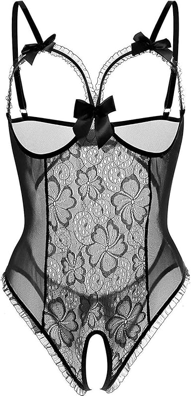 Amazon Com Jeff Women Lingerie Open Cup Crotchless One Piece Teddy One Size Fits All Clothing
