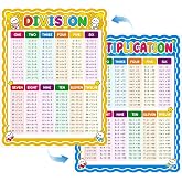 Laminated Multiplication &amp; Division Chart Poster, Times Table for Kids, Common Core Math Learning Chart for 2nd-3rd Grade, Educational Multiplication Table