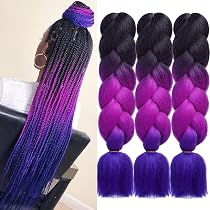 Amazon.com : HAIRCUBE Ombre Braiding Hair 24 Inch 3 Packs Pre ...