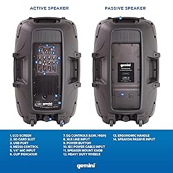 Gemini Sound Bluetooth Dual Active/Passive 15" Inch