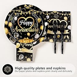 96 Pcs Happy Anniversary Decorations Disposable