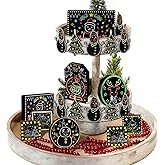 TEASIK 20 Pcs Christmas Tiered Tray Decor Set - Wooden Table Decorations with Santa, Tree, Reindeer & Snowman for Christmas Table, Kitchen, Home Winter Decorations