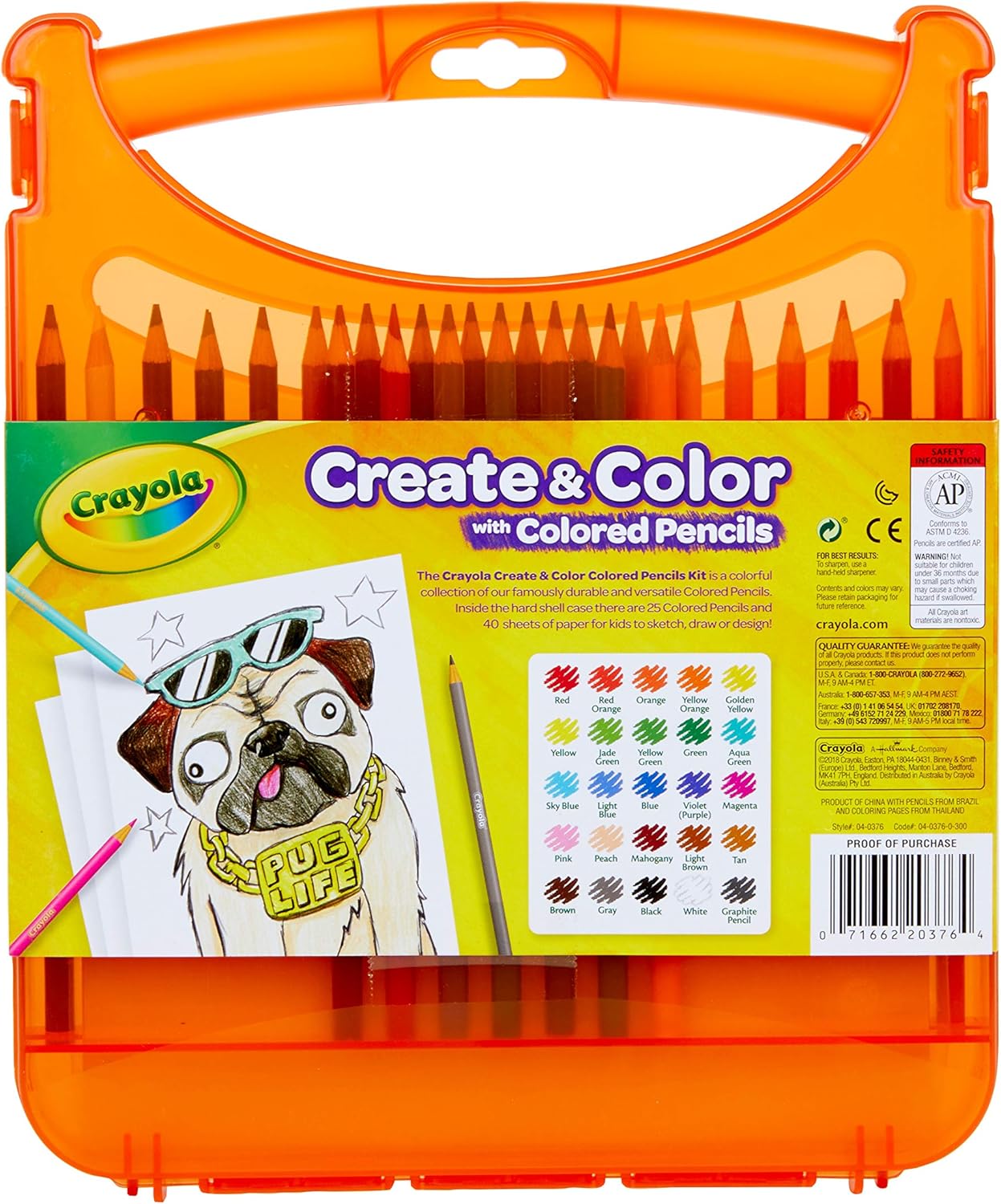 Crayola Create & Color with Colored Pencils, Travel Art Set, Great for Kids, Ages 4, 5, 6, 7, 8: Toys & Games