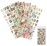 Dmopipp 347PCS Vintage Stickers, 6 Sheet Scrapbook