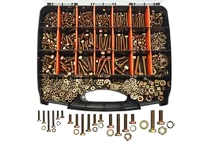 918PCS Grade 8.8 Metric Bolt Assortment - M6 M8 M10 M12 - Nut and Bolt Assortment, Nut and Bolt Kit (16-50mm), Yellow Zinc Pl