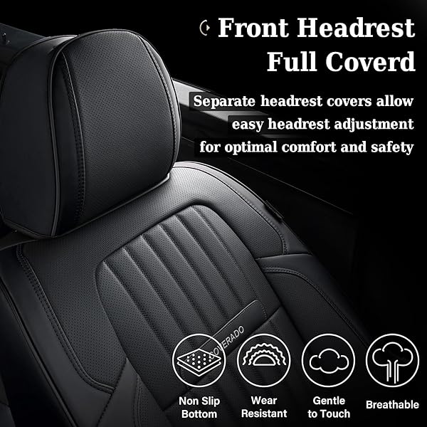 COVERADO SEAT COVERS, CAR SEAT COVERS FRONT SEATS, CAR SEAT COVER, CAR SEAT PROTECTOR WATERPROOF, CAR SEAT CUSHION NAPPA LEATHER, BLACK SEAT COVERS FOR CARS CARSEAT COVER UNIVERSAL FIT FOR MOST CARS