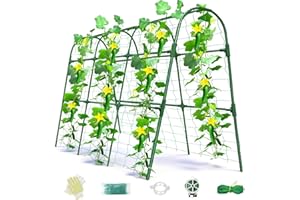 Laodier Cucumber Trellis for Raised Bed, U-Shape Garden Arch Metal Support for Climbing Plants, Metal Arch Plant Support Vegetables Trellis, Plant Support for Vine Outdoor (Green, 47*30*47inch(L*W*H))