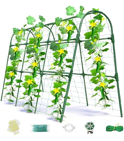 Treillis A Pour Concombres & Légumes Grimpants – Support Pliable Vert Jardin Surélevé