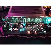 TPHRAVAL Imitation Nixie Tube Clock Fluorescent Tube Clock Cyberpunk Ornaments IV18 Fluorescent Tube Clock can Display The Da