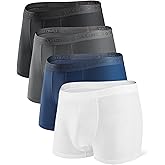 DAVID ARCHY Men's Underwear Boxer Briefs with Fly, Dual Pouch Modal Design, Support Fit, Multipack