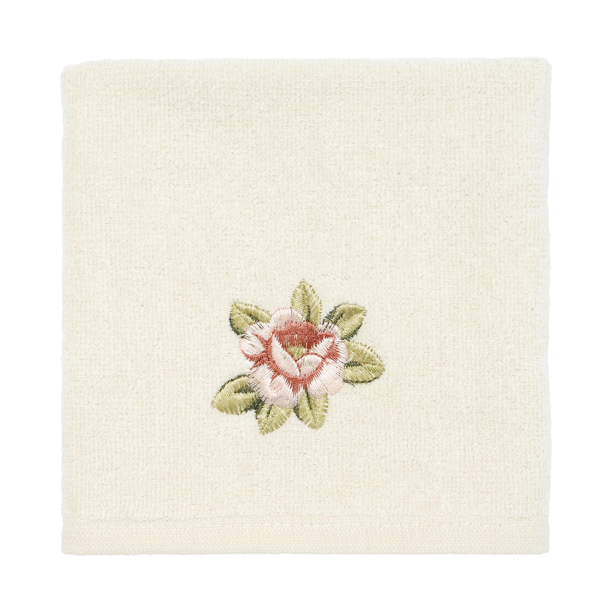 Avanti Linens Rosefan Wash Cloth, Ivory — image 1