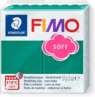 Staedtler 8020-56 Fimo Soft Oven-Hardening Polymer Modelling Clay Emerald 57g