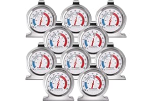 10 Pack Refrigerator Freezer Large Dial Thermometer Classic Series Fridge Freezer Alarm Thermometer Internal Temperature Gaug