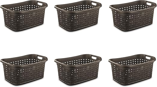 STERILITE 12756P06 Weave cesto de lavandería, Espresso, 6 Unidades