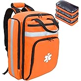 Cosell First Aid Bag Empty,EMS,EMT,Emergency Trauma Doctor Bag,First Aid Kit For Car,Home,Hiking,Camping and Travel (Orange)