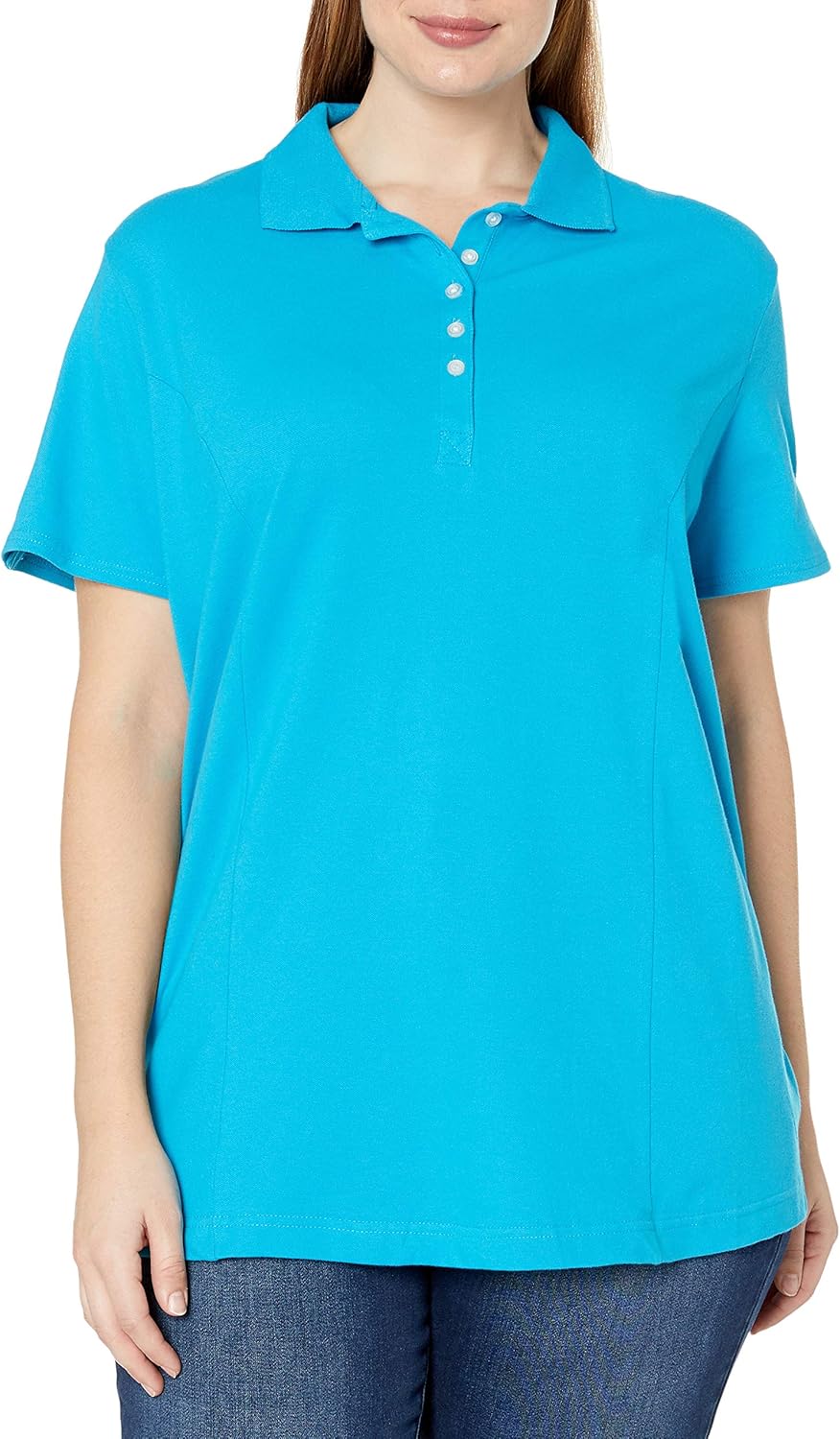 Riders by Lee Indigo Women’s Plus Size Morgan Short Sleeve Polo Shirt at  Women’s Clothing store